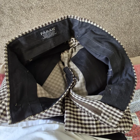 Vintage Brown and White Houndstooth Pants Farah - Picture 10 of 12